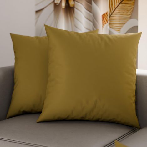 Paire de Housses de Coussin en Microfibre 65x65 cm, Coussins de Canapé, Lot de 2 Housses de Coussin, Housse de Coussin Couleur Unie Boue, 100% Fabriqué en Italie (1/3)