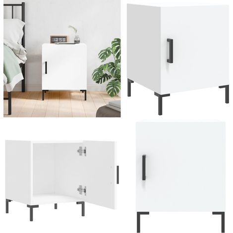 Table de chevet blanc 40x40x50 cm bois d’ingénierie - Table De Chevet - Meuble De Chambre - Armoire De Chevet - Commode - Design Moderne - Home & Living (1/5)