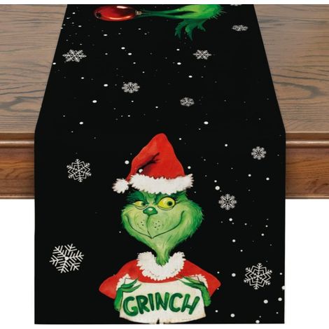 Chemin de table de Noël, nappe longue festive, imprimé style Noël, convient pour la maison, la salle à manger, le salon, la table à manger et la table basse - 180 x 30 cm (matière polyester) - 28