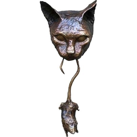 Door Knocker, Cat Catch Mouse Door Knocker Sculpture Wall Sculpture Resin Pendant for Courtyard Living Room (1/5)