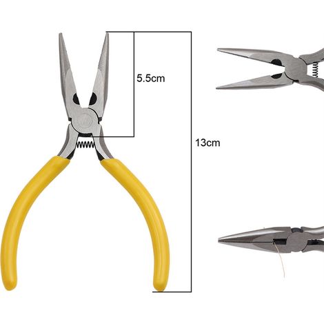 Pince à becs fins forgée en acier à haute teneur en carbone - Mini - Bricolage - Denté