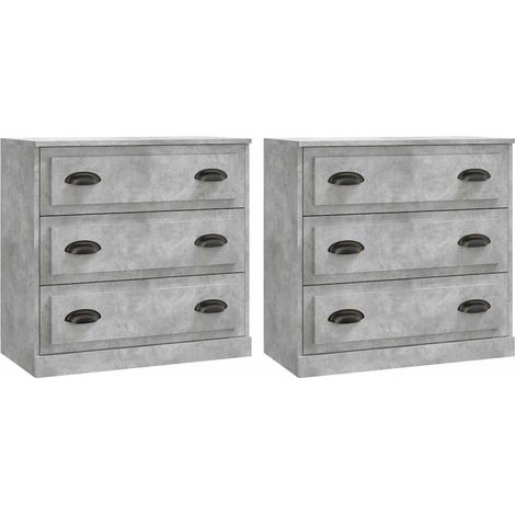 2 Stk. Sideboard/Anrichte/Buffet Betongrau Holzwerkstoff LXWW927875 (1/5)