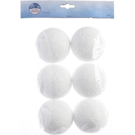 Set de 6 bolas de Navidad de poliestireno 8 cm