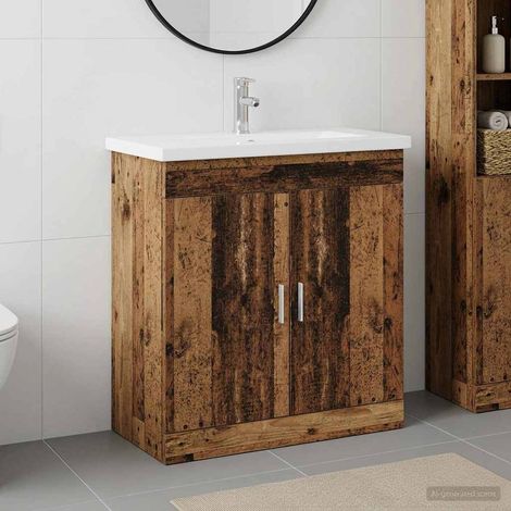 vidaXL Badezimmermöbel-Set Altholz 81 x 40 x 84,5 cm Holzwerkstoff (1/5)