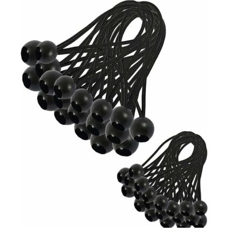 30pcs Elastic Tensioners, Tarpaulin Tensioners, Elastic Bungee, Elastic Tensioners for Gazebo, Tarpaulin, Camping, Tent, Curtains, Extension Harness (200mm) (1/5)