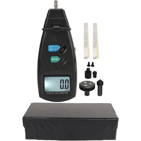 Digitales LCD-Handtachometer mit Kontakt- und berührungsloser Anzeige, 4 Testmodi, hohe Genauigkeit, großer Drehzahlbereich