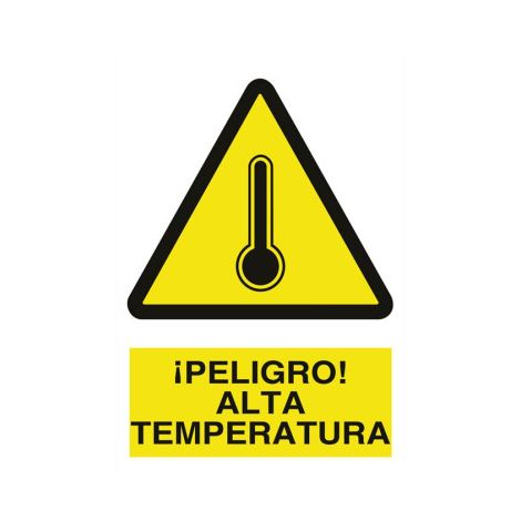 Señal de advertencia poliestireno 210x148 mm alta temperatura