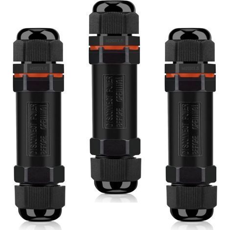 Connecteurs de Câbles Étanches, Boite de Derivation Étanche Exterieur IP68, Raccord Electrique Étanche Lot de 3, Connecteur Electrique Etanche 3 Fils pour Câble Ø 6-12mm (1/4)