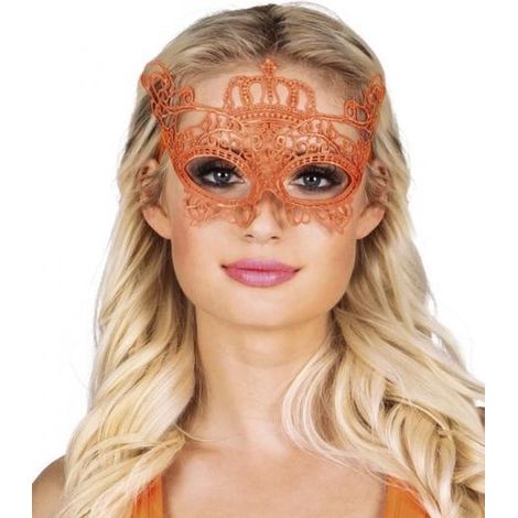 Masque pour les yeux – Dentelle orange – Femme – Accessoire de nuit – Doux et élégant