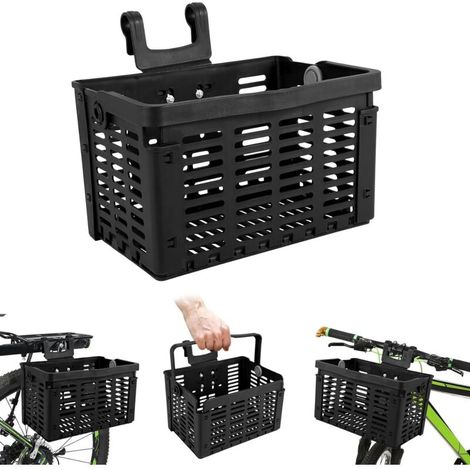 Panier arrière pliable pour vélo, noir, 31,5 x 22,5 x 20,5 cm (ouvert), panier universel pour vélo, rangement pour vélo (1/5)