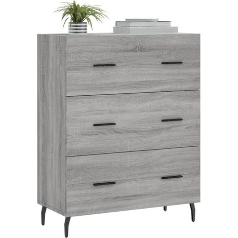 Buffet de Cuisine 69,5 x 34 x 90 cm, Meuble Rangement Bois Ingénierie Couleur Gris Sonoma, Étagère de Stockage pour Salle à Manger et Salon (1/5)