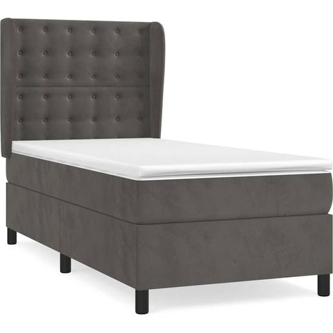 Maison Exclusive - Boxspringbett mit Matratze Dunkelgrau 90x200 c (1/5)