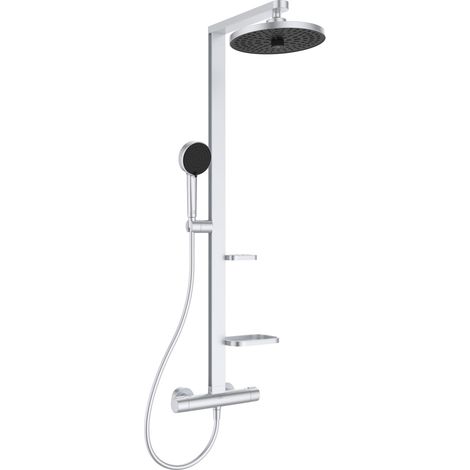 Ideal Standard ALU+ - Set doccia termostatico, diametro 26 cm, 2 getti, argento BD583SI