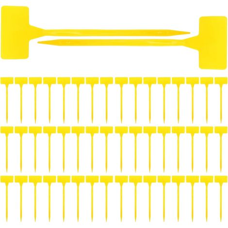 50 Pièces étiquettes plante,etiquette jardin exterieur,grand étiquettes plastique potager,étiquettes de Culture réutilisables-Jaune(309CM) (1/5)