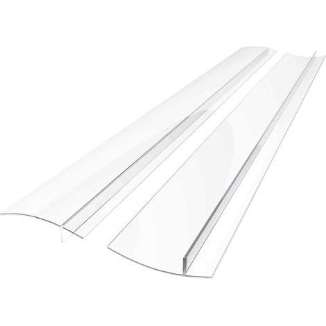 Silicone sealant for kitchen worktops, spill-proof sealant between the worktop and the cooker, pack of 2, transparent 53 cm (1/5)
