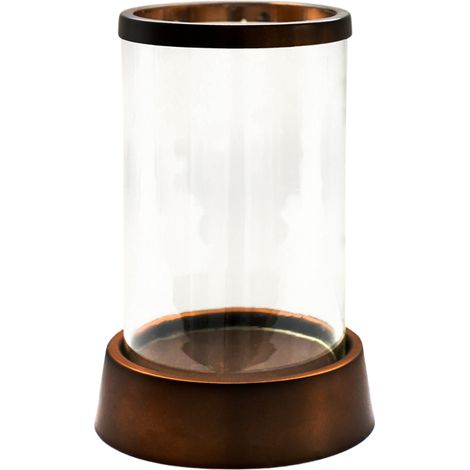 Hampton Hurricane Lantern - Glass/Metal - L24 x W24 x H40 cm - Copper