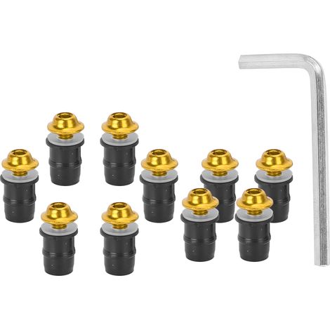 10-teiliges Motorrad-Windschutzscheiben-Schraubenset M5x16mm/0,6in Universalschrauben und -muttern mit vergoldetem Schraubenschlüssel (1/5)