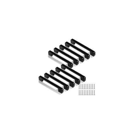 Tiradores de cocina 128 mm – Juego de 10 piezas en aleación de zinc negro – Resistentes al óxido – Para puertas y cajones (1/5)