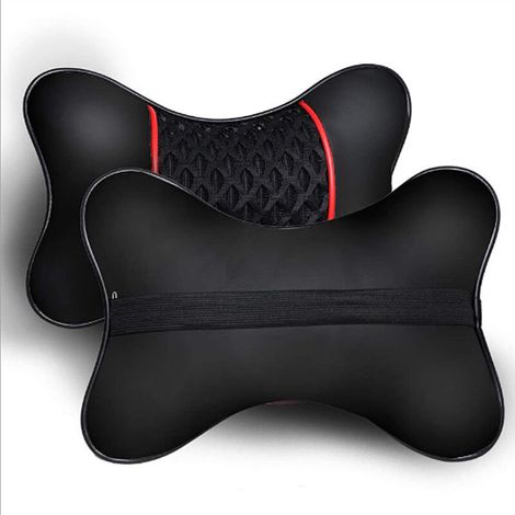 2 Pieces PU Leather Car Headrest Cushions Neck Rest Cushion Soft Portable Pillow Car Neck Support Car Seat Neck Pillow Tension Relief (1/5)