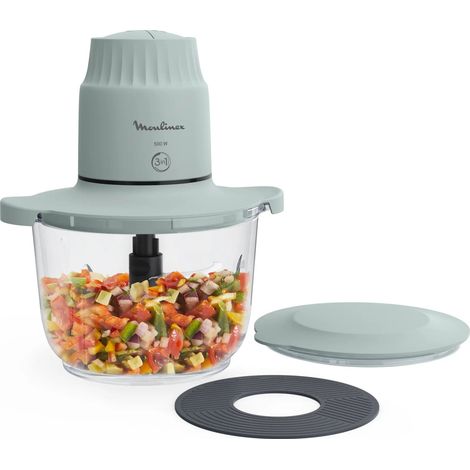 Moulinex DJ603110 Choppeo Tritatutto Recipiente Vetro Borosilicato 1 L 4 Lame Acciaio Inox 500 W 2 Velocita' colore Eucalipto (1/3)