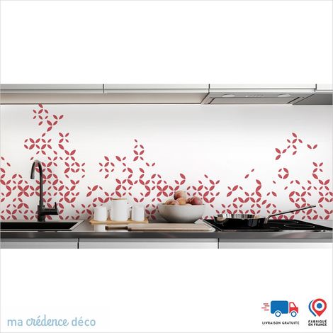 Crédence : Rosaces contemporaines - Couleur Rosé - Alu composite - 60 - 120 (1/3)