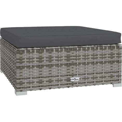 Maison Exclusive - Garten-Fußhocker mit Kissen Grau 70x70x30 cm P