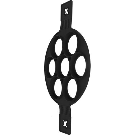 Moule à œufs et crêpes en silicone antiadhésif noir avec poignées - Outils de pâtisserie DIY (1/5)