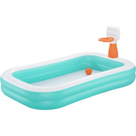 Petite Piscine familiale Gonflable avec Panier de Basket 251 m x 168 m x 102 m (1/5)