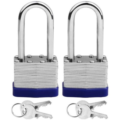 Paquet de 2 cadenas à clé robustes 70mm pour abri jardin, résistants intempéries (1/5)
