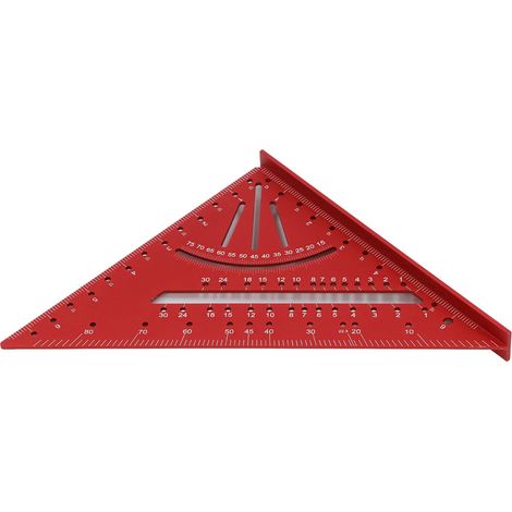 Équerre de charpente à angle droit de 7 pouces, rapporteur, en alliage d'aluminium, outil de mesure et de marquage multi-angles, rouge (1/5)