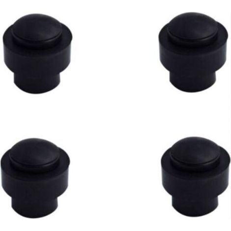 Butée de porte Alu noir lot de 4, 43x46 mm butée de porte en caoutchouc en acier inoxydable sans perforation, butée de porte tampon, butée de porte anti-collision (1/3)