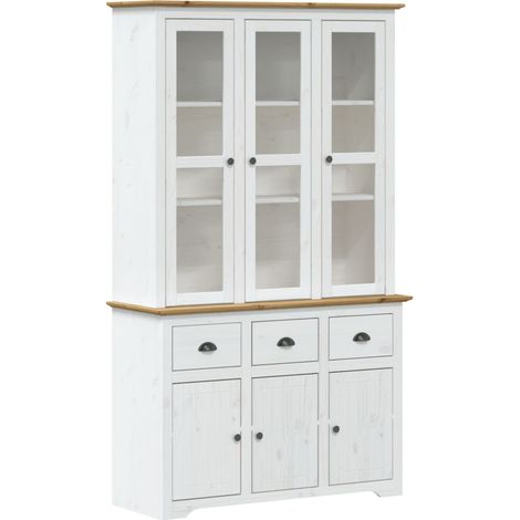 Credenza buffet cassettiera mobile contenitore organizer cucina soggiorno BODO e 115,5 x 43 x 200,5 cm legno massello di pino marrone 020030801