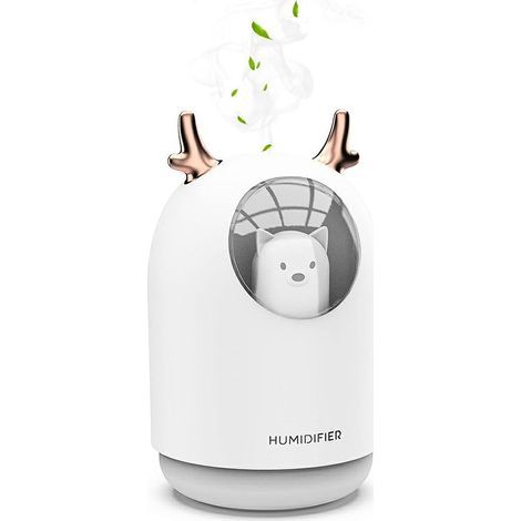 Umidificatore d'aria silenzioso a ultrasuoni per cameretta neonati con diffusore di oli essenziali, 7 colori di luce, spegnimento automatico dopo 12 ore, 300 ml (1/5)