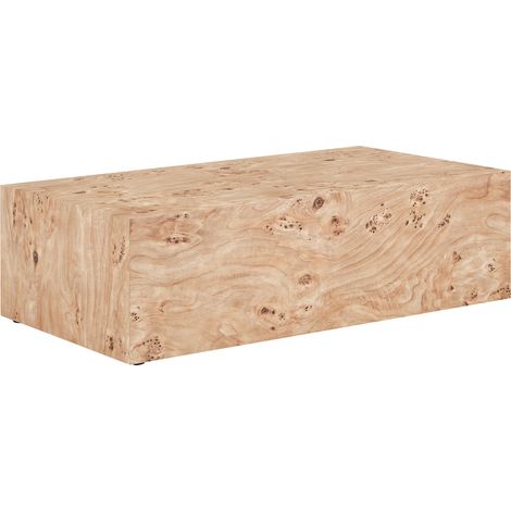 CHICFURN Table basse MDF style bois clair 100 x 59,5 x 38 cm, table de salon minimaliste moderne, meuble d’appoint polyvalent, surface facile d’entretien (1/5)