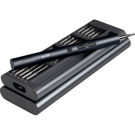 Joy-it WE-0002 Jeu d'outils tournevis, Outil multifonction sans fil magnétique, en valise 62 pièces (1/5)