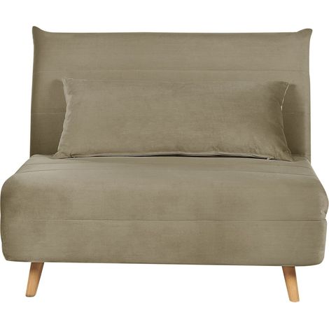 Single Sofa Bed SETTEN Velvet Olive Green