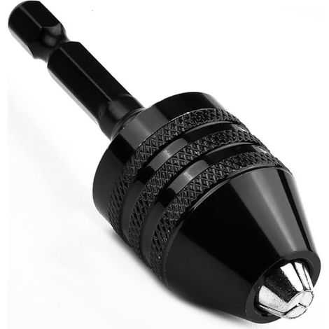 Keyless Drill Chuck 0.3 to 6.5mm Drill Chuck 6.35mm Hex Shank Quick Change Adapter Conversion for Impact Screwdriver (1/5)