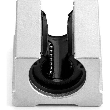 Lot de 4 Bloc Linéaire de Glissière à Roulement SBR16UU,en aluminium à roulement linéaire pour l'imprimante 3D d'arbre/tige de 16mm, machine de gravure,Rail et guide