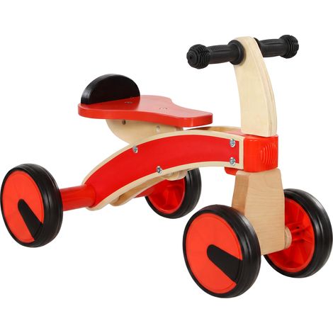 Rutschauto Kinder, Holz Rutschfahrzeug mit EVA-Rädern, höher Rückenlehne Kinder von 2–3 Jahre, Rot (1/5)