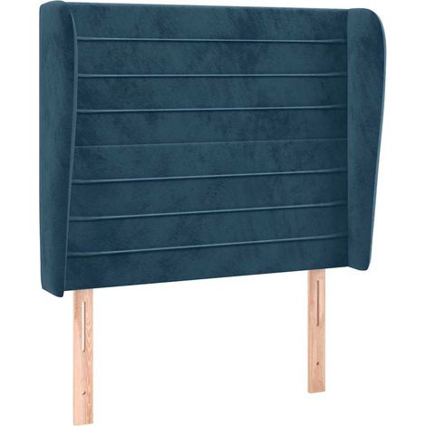 Maison Exclusive - Cabecero con orejas de terciopelo azul oscuro (1/5)