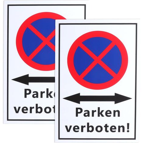 Parking No Parking Sign, 30 x 20 cm, 3 mm Thick PVC Rigid Foam Board with UV Protection and Weather Resistant, Pack of 2 (1/5)