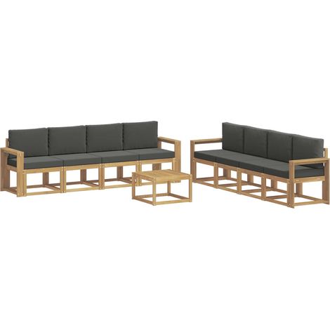 Outdoor-Sofagarnitur 9 Stk. Weiß und Anthrazit vidaXL (1/5)