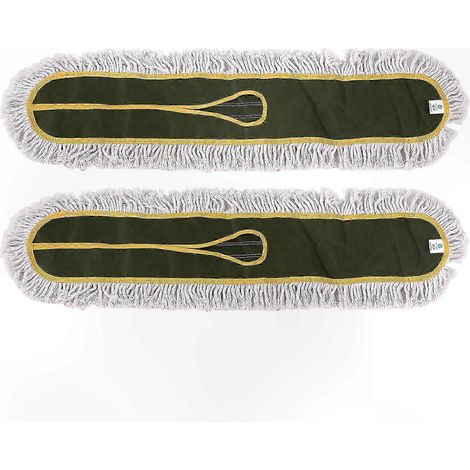 Tapis de balai à poussière lavable de 36 pouces, adapté aux sols en bois dur, en carrelage et en béton dans les environnements commerciaux (vert). (1/5)
