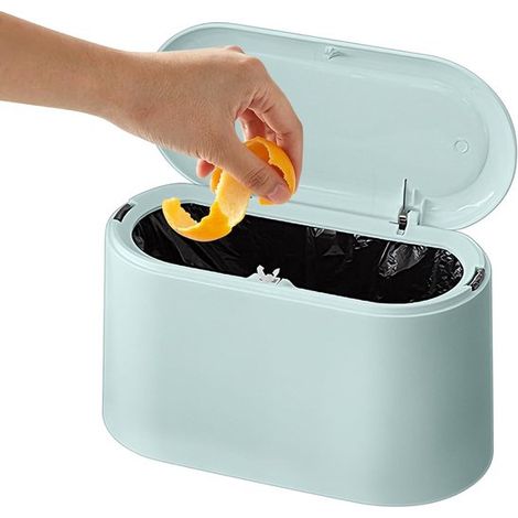 Poubelle de salle de bain - Petite poubelle - Poubelle de bureau - Maison et jardin - Décoration - Panier - Bleu (1/5)