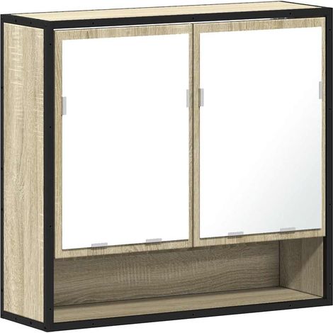 Meubles de Rangement,Armoire de salle de bain avec miroir Chêne Sonoma 65 x 20 x 60 cm Bois d'ingénierie CFW176157 (1/5)