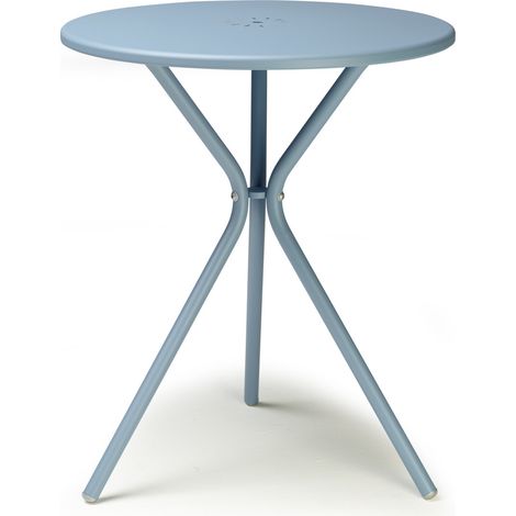 Table de jardin, Table ronde extérieur Leo Bleu en Metal, Scab design (1/5)