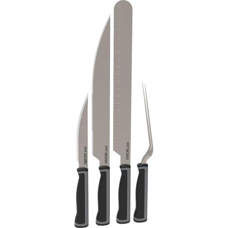 PIT BOSS® Set di Coltelli BBQ da 4 Pezzi con Guaine Protettive in Acciaio Inossidabile (1/5)