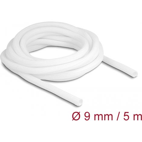 Delock Funda trenzada de cierre automÃ¡tico 5 m x 9 mm, color blanco