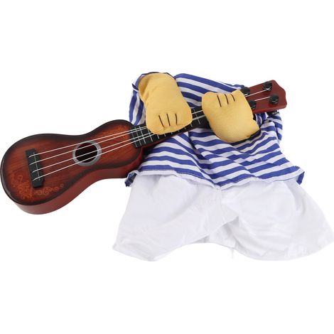 Guitare costume joueur pour animal de compagnie cosplay fête vêtements XL bleu blanc amusant - usage quotidien (1/5)