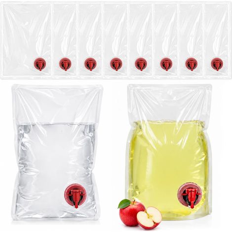 Sac Box in Bag 3L,10 Pièces Réutilisable Poche Bag in Box,Poches à Jus avec Robinet,pour Poche à Vin, Jus de Pomme (1/5)